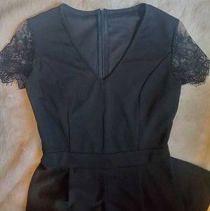 Black lace sleeve jumpsuit